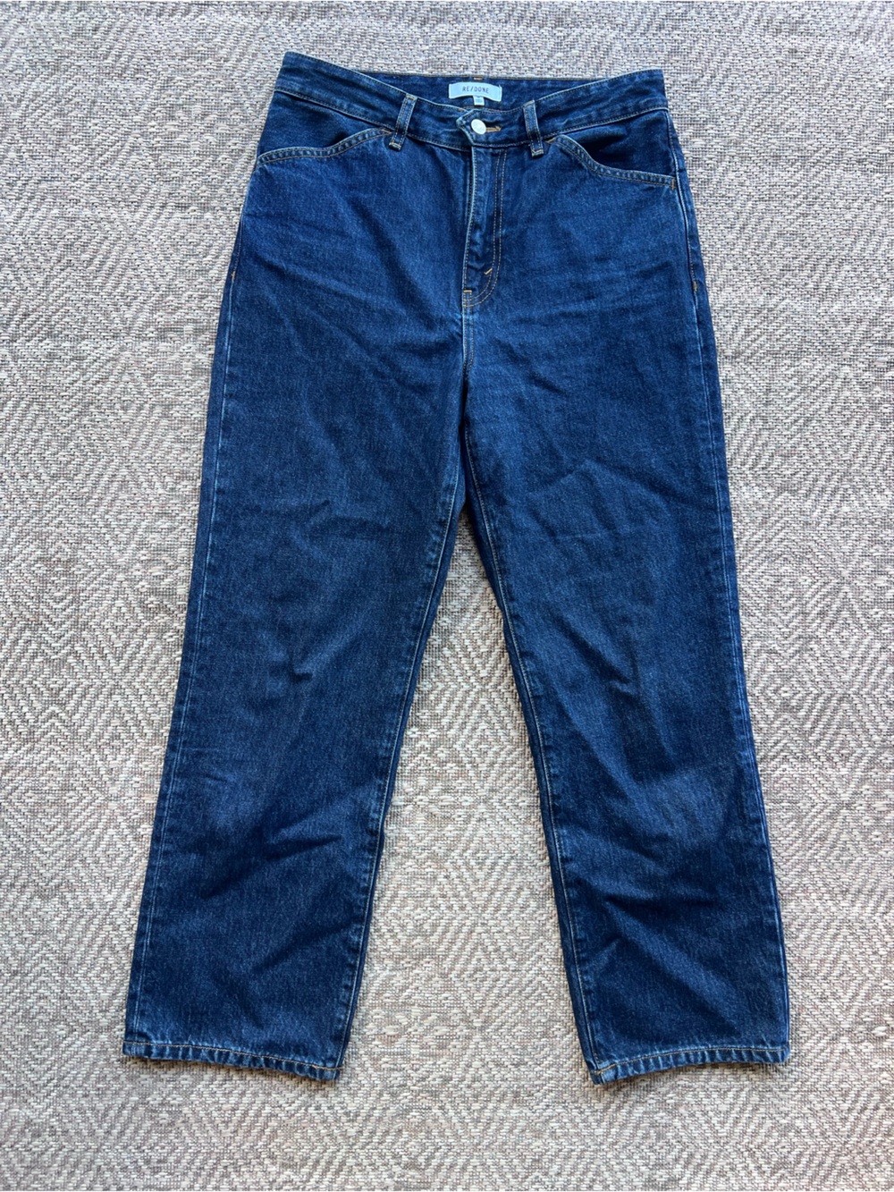 RE/DONE Jeans 28 Heritage Rinse High Rise Wide Straight Leg 100% Cotton 141-03